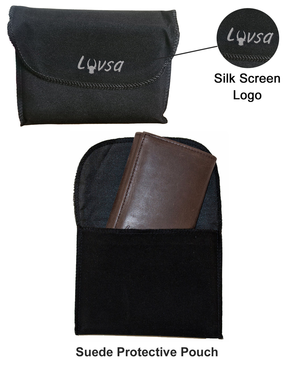 Luvsa LU-2203 Full Grain Genuine Leather Trifold Wallet with Box