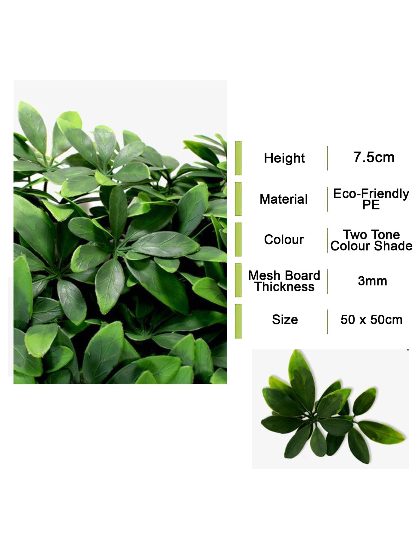 Masturf Premium Lucky Palm 50 x 50cm Faux Leaves UV Resistant Panel