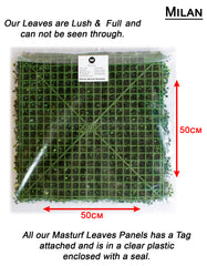 Masturf Premium Milan 50 x 50cm Faux Leaves UV Resistant Panel