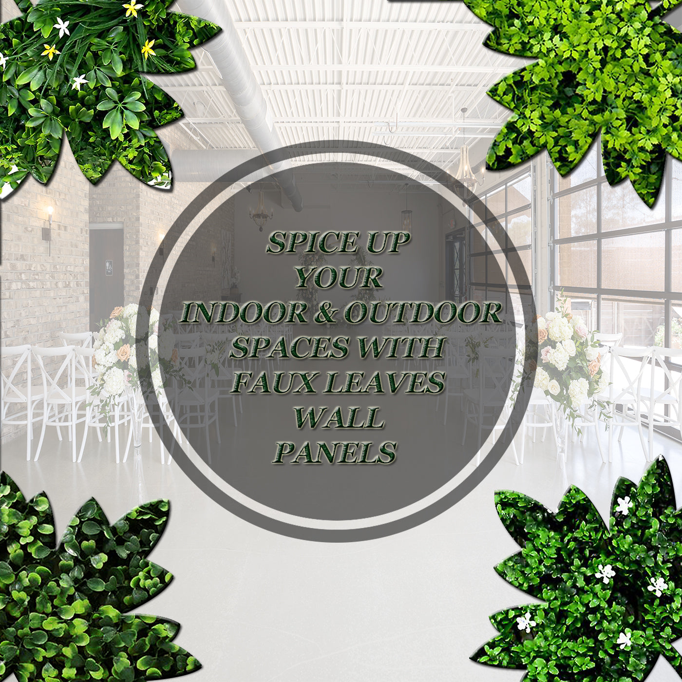Masturf Premium Amazon Forest 50 x 50cm Faux Leaves UV Resistant Panel