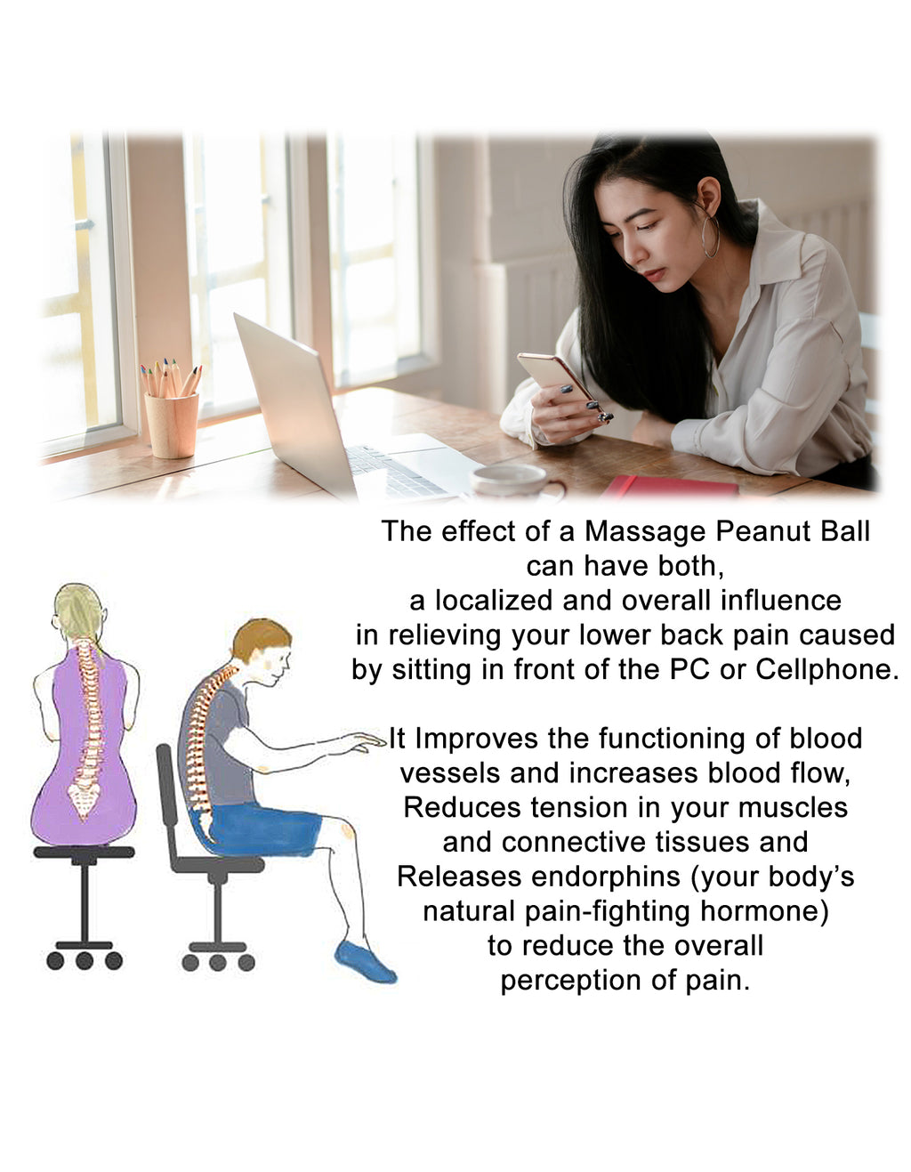 Tumaz Care PB022 Peanut Massage Ball for Myofascial Pain, Deep Tissue and Muscle Knots