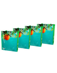 Fino SK-PP01 Glossy Eco-Friendly Set of 4 Reusable Shopping Bag - Orange Tree