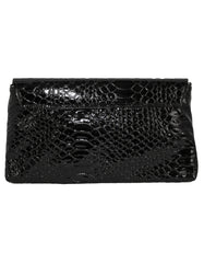 Fino RF-06 Faux Patent Crocodile Faux Leather Clutch Bag with Chain