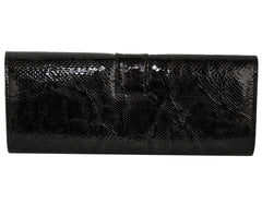 Fino RF-08 Faux Crocodile Patent Leather Buckle Clutch Bag with Chain