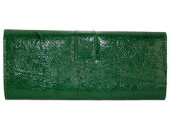 Fino RF-08 Faux Crocodile Patent Leather Buckle Clutch Bag with Chain