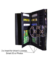 Fino S077-310 Faux Leather Elegant Patent Design Long Card Holder Purse