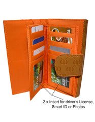 Fino S077-310 Faux Leather Elegant Patent Design Long Card Holder Purse