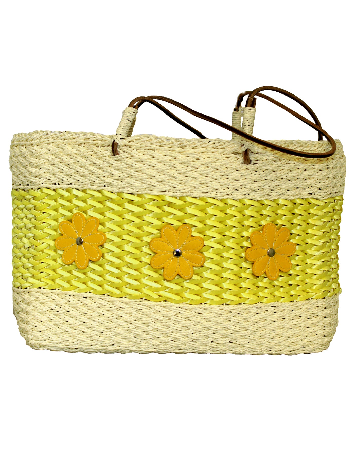 Fino SCM04313 Flower Design Straw /Beach Bag