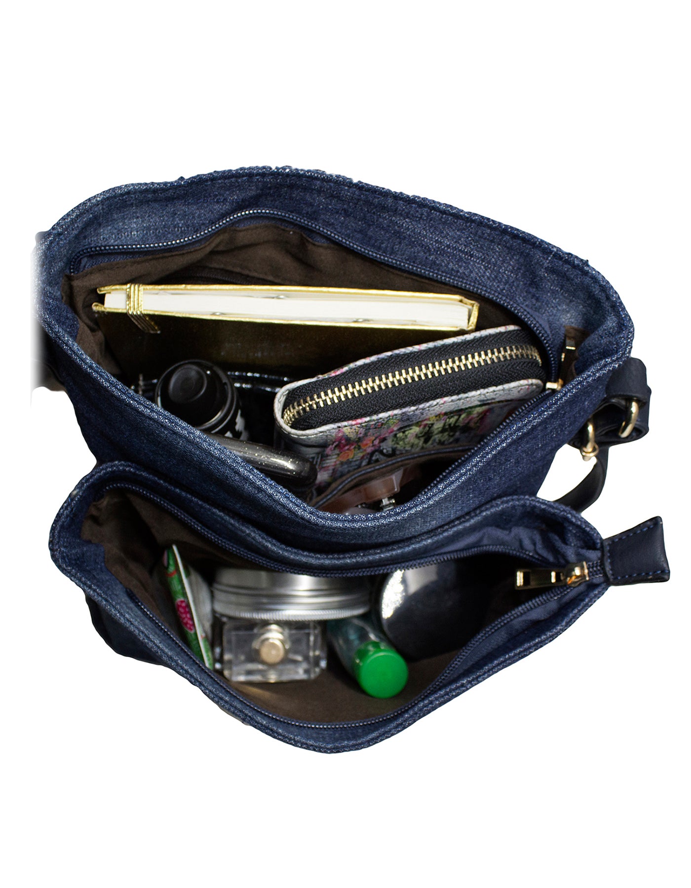 Fino SK-1601-A1+1602 Denim Vintage Paris Design Crossbody Sling Bag & Purse Set