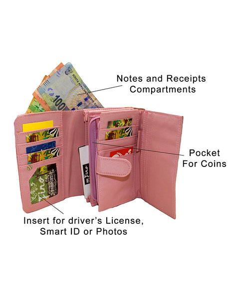 Fino SK-481PK+482+A30-093 Faux Leather Value Pink Shoulder Bag & Purse Set