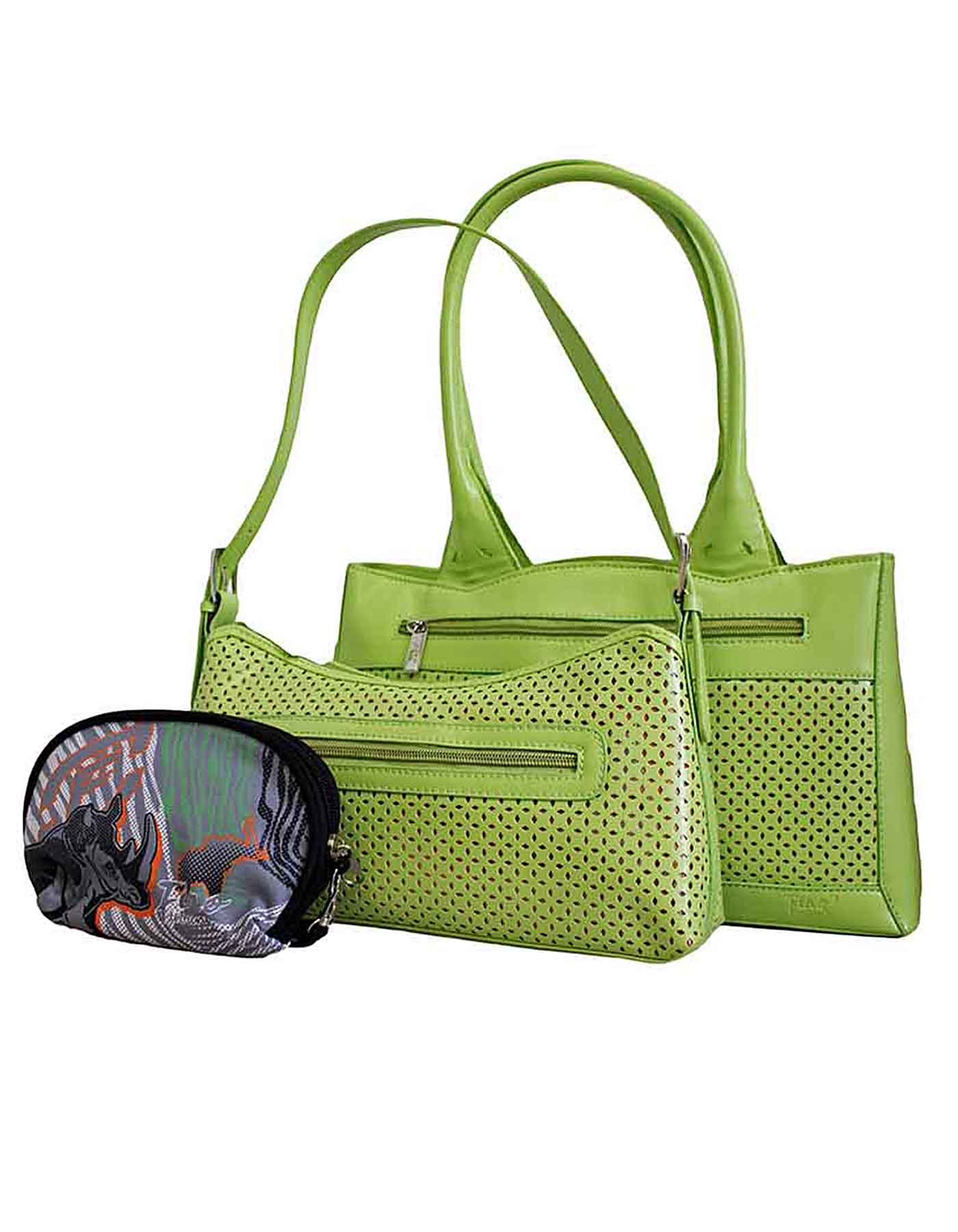 Fino SK-481GN+482+SKH-212 Faux Leather Value Bags And Purse Pouch Set