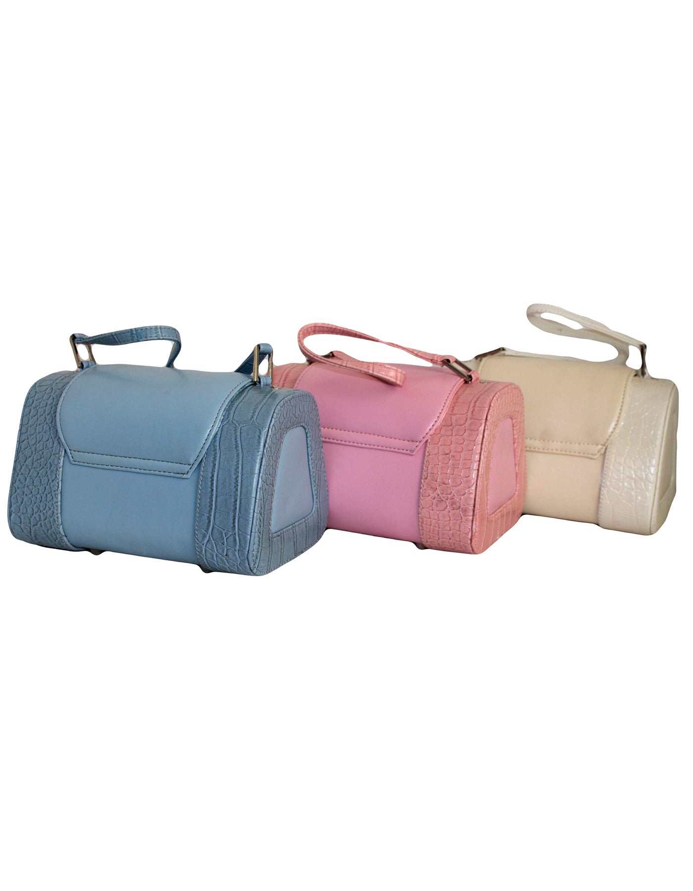 Fino SK-5550 Mini Faux Leather Crocodile Skin Print Vanity case gift set Bag- Set of 3