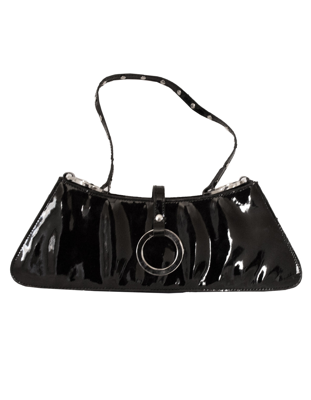 Fino SK-6002 Patent Faux Leather Mini Studded Handbag