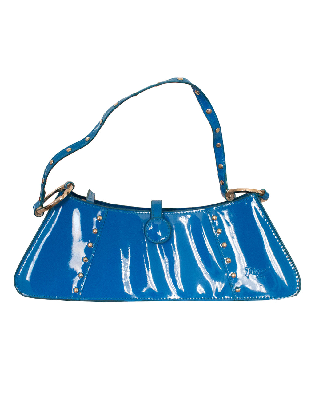 Fino SK-6002 Patent Faux Leather Mini Studded Handbag
