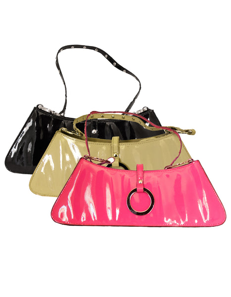 Fino SK-6002 Patent Faux Leather Mini Studded Value Handbags - Set of 3