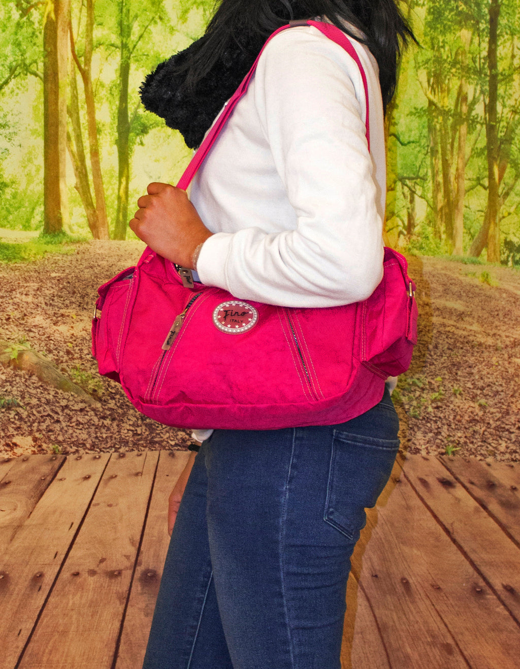 Fino SK-7723 Waterproof Ultra-Light Crinkle Nylon Handbag Heavy Duty Zips