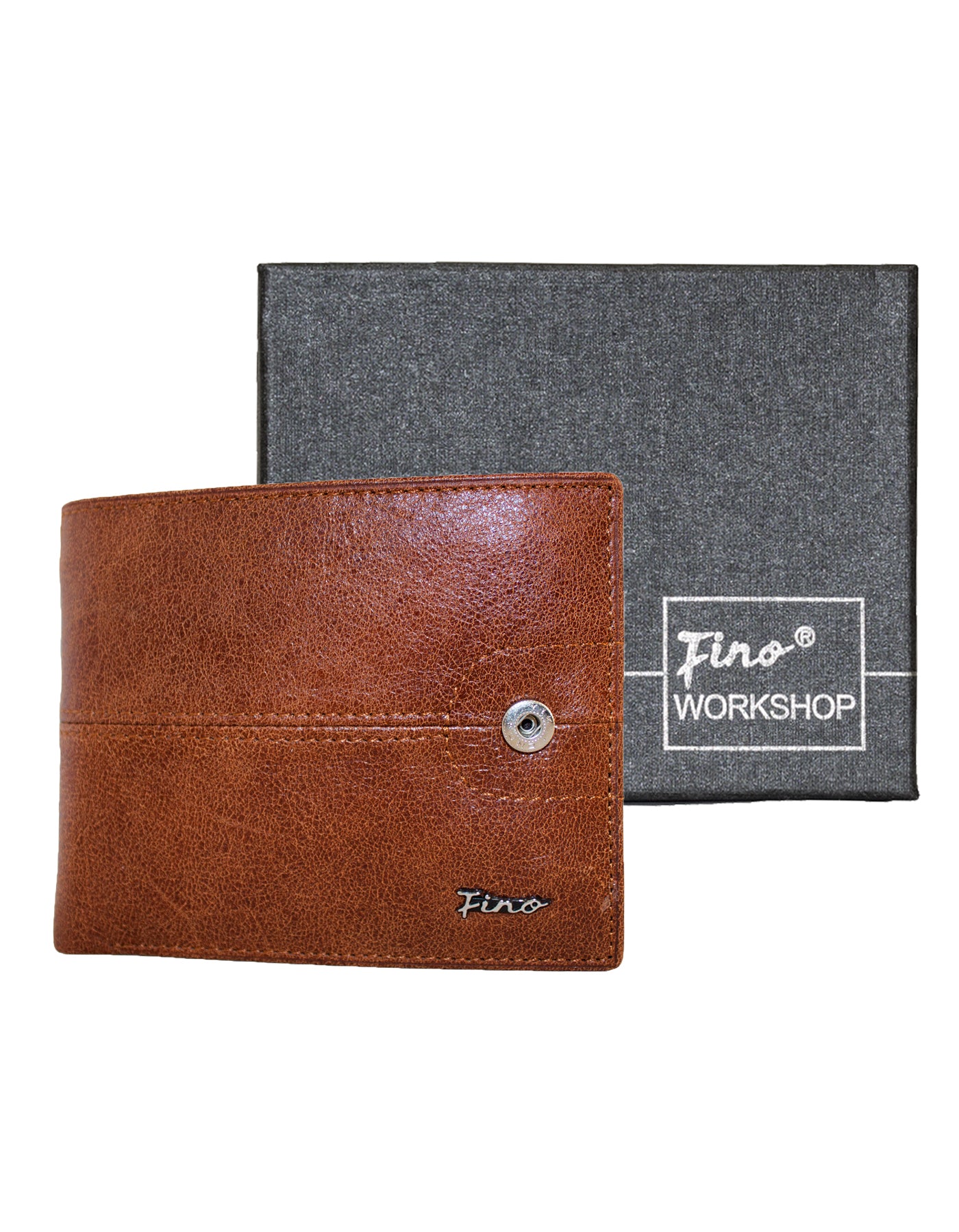 Fino SK-BD1601 Genuine Leather Top Grain Italian Wallet with Box - Brown