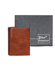 Fino SK-BD1602 Italian Top Grain Genuine Leather Slim Compact Wallet & Box