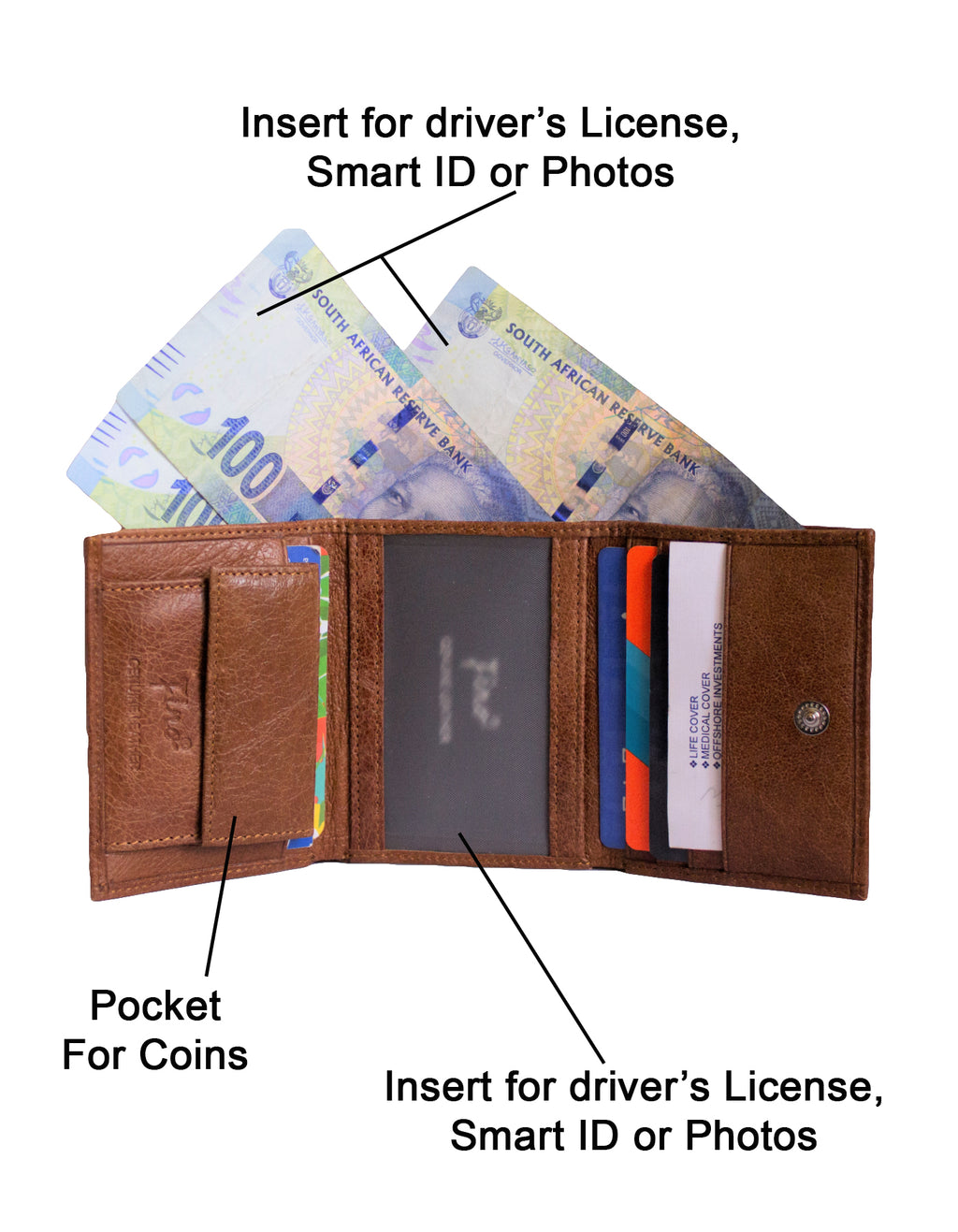 Fino SK-BD1602 Italian Top Grain Genuine Leather Slim Compact Wallet & Box