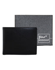 Fino SK-BD1603 Italian Top Grain Genuine Leather Wallet wih Box -Black
