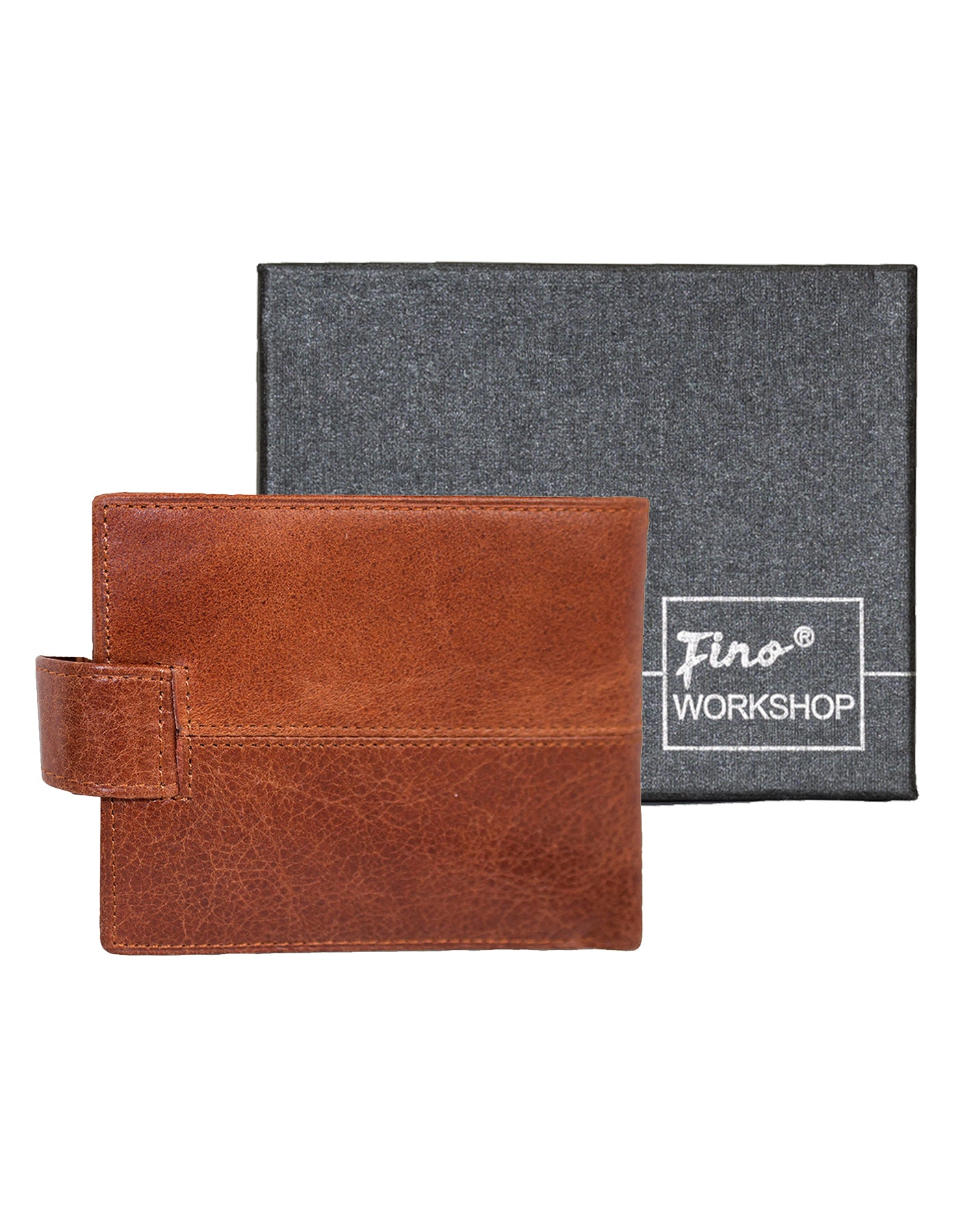 Fino SK-BD1604 Italian Top Grain Genuine Leather with Box - Brown