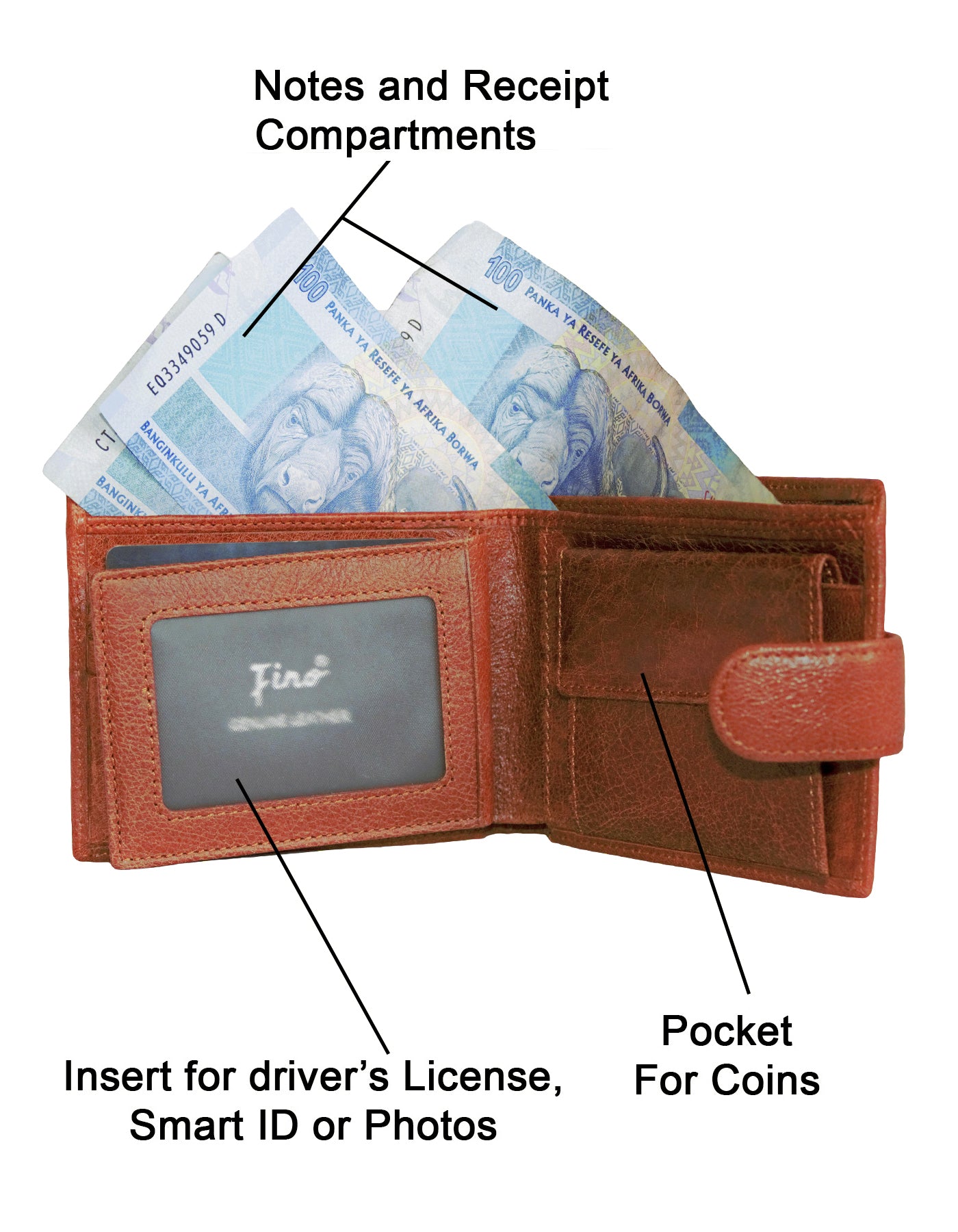 Fino SK-BD1605 Top Grain Italian Genuine Leather Wallet With Box