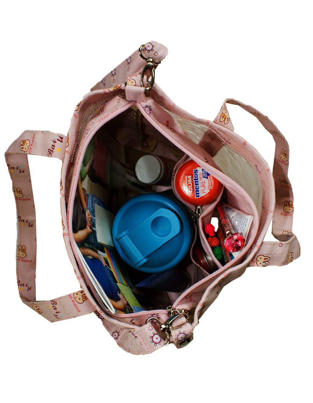 Fino SK-CA8875 Canvas Bunny print Children’s Value Travel Bags with PVC Waterproof Repellent Front Cover