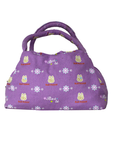 Fino SK-CA8876 Multi-Purpose Bunny print Canvas Bags - Purple