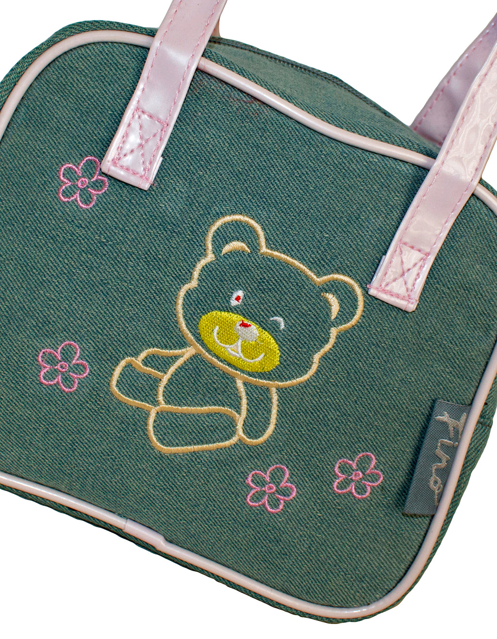 Fino SK-CA8879 Two-Tone Girls Denim with Bear Embroidery Bags - Set of 3