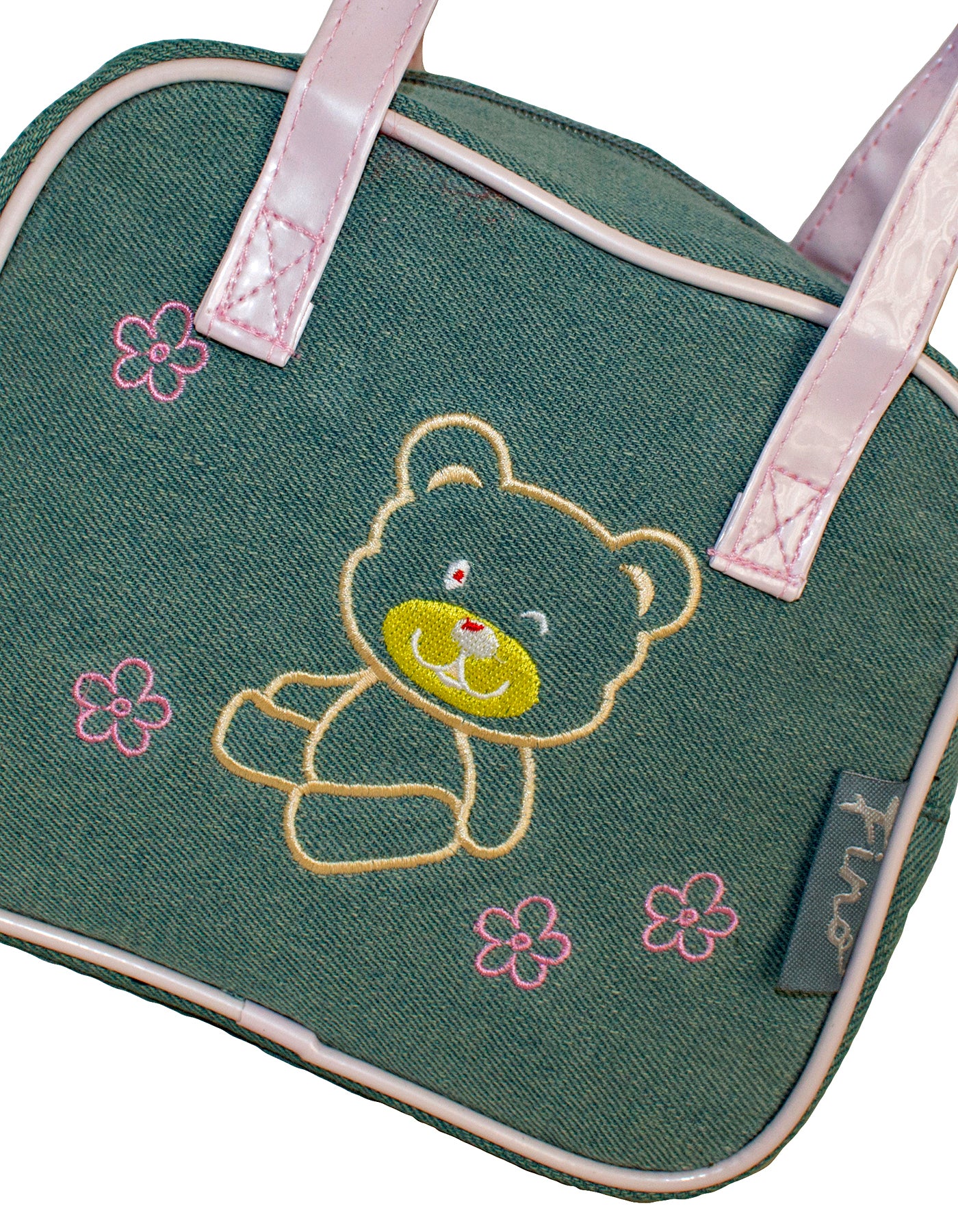 Fino SK-CA8879 Two-Tone Girls Denim with Bear Embroidery Bags - Set of 3