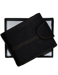 Luvsa SK-CH041 Full Grain Genuine Leather Men’s Wallet with Box- Black