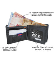 Fino SK-FZ03 Faux Leather Lifestyle Wallet with SD Card Holder & Box