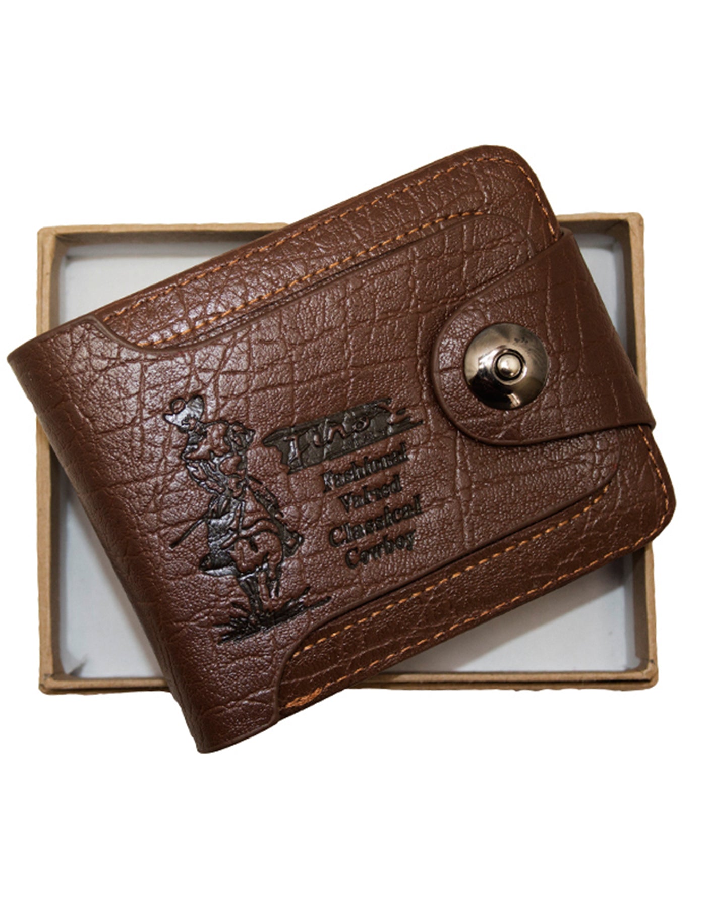 Fino SK-LS074 Fashionable Faux Leather Classical Cowboy Wallet