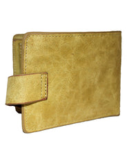 Fino SK-LS083 Faux Leather Rhino Vintage Bifold Wallet - Yellow