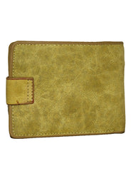 Fino SK-LS083 Faux Leather Vintage Faux Leather Bifold Wallet - Yellow
