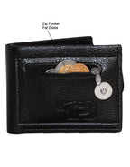 Fino SK-LS093 Faux Leather Men’s Rhino Wallet with Front Zip Coin Pocket