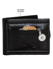 Fino SK-LS093 Faux Leather Men’s Rhino Wallet with Front Zip Coin Pocket