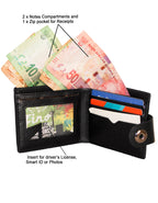 Fino SK-LS093 Faux Leather Men’s Rhino Wallet with Front Zip Coin Pocket
