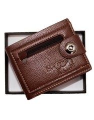 Fino SK-LS093 Faux Leather Men’s Rhino Wallet with Front Zip Coin Pocket