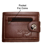 Fino SK-LS093 Faux Leather Men’s Rhino Wallet with Front Zip Coin Pocket