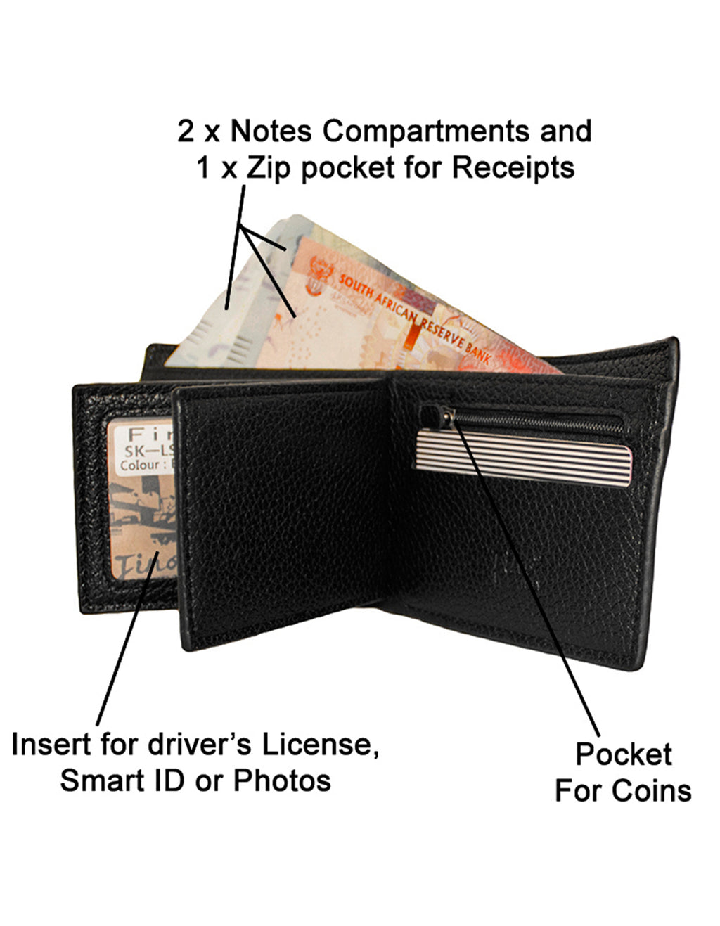Fino SK-LS094 Faux Leather Slim Bifold Wallet with Gift Box