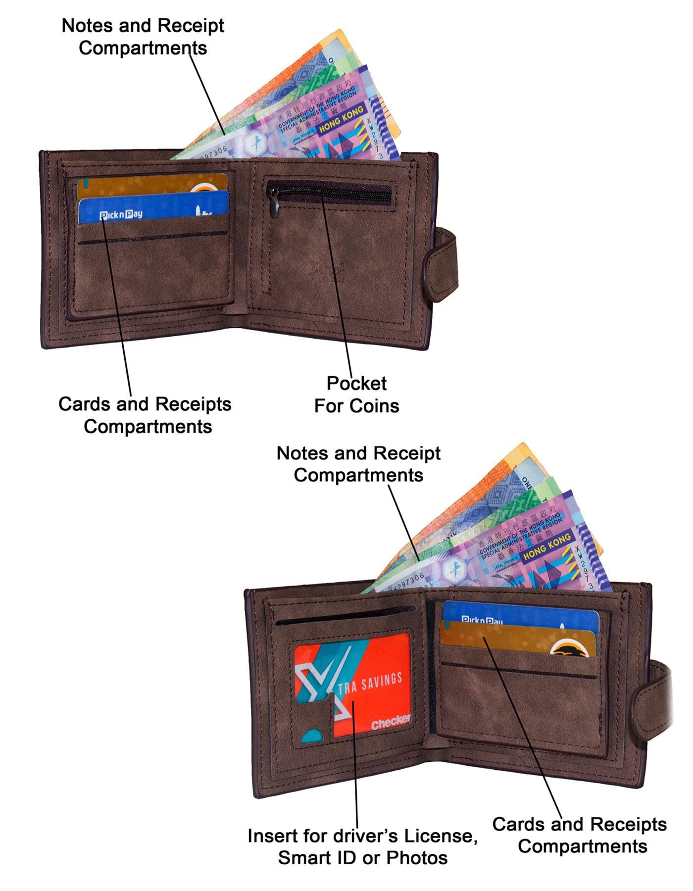 Fino SK-LS096 Faux Leather Washed Design Wallet with Box