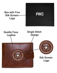 Fino SK-LS100 Faux Leather Circle Print Design Wallet with Box