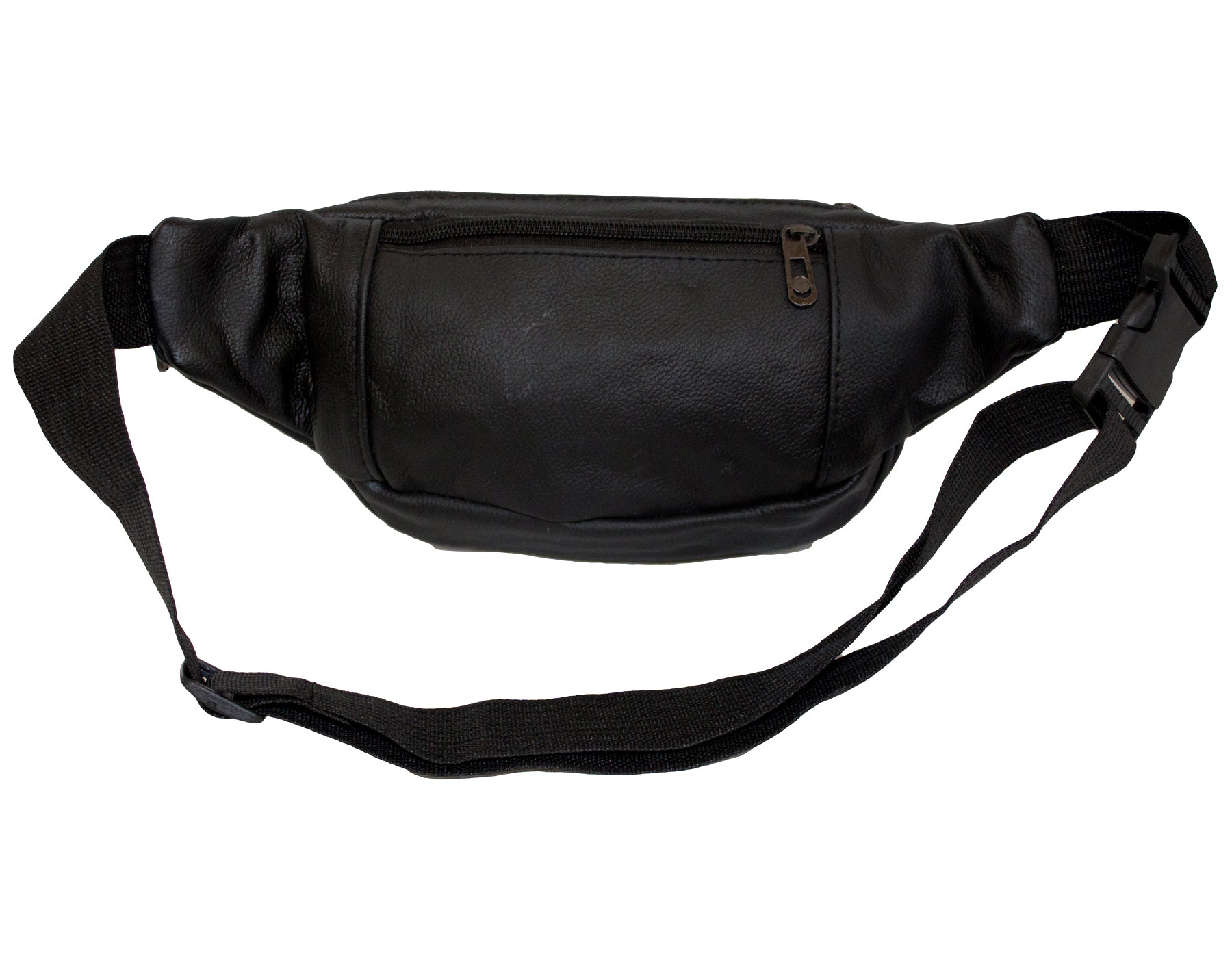 Fino SK-MB2015 Unisex Genuine Leather Chest & Waist Moon Bag - Black