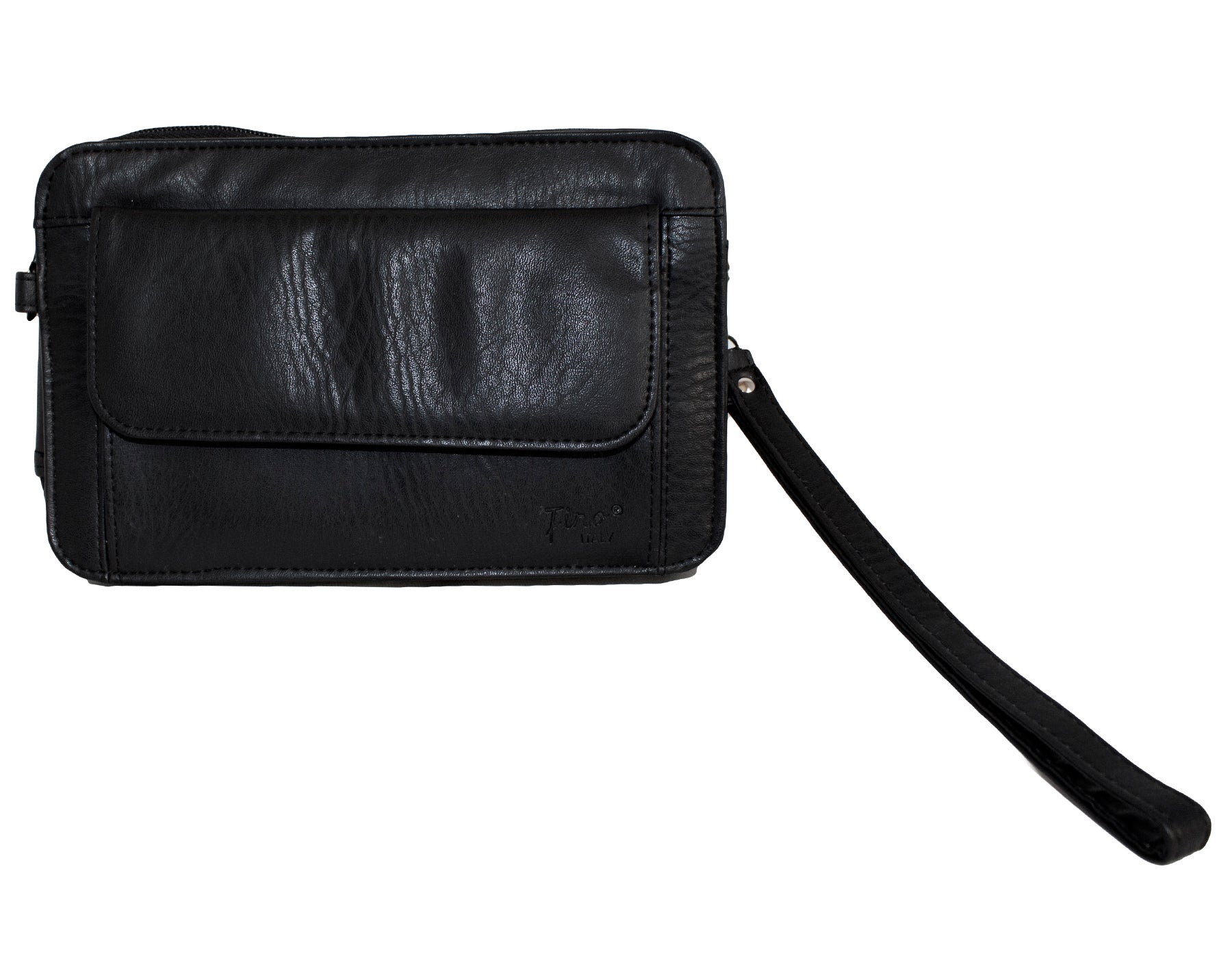 FinoSK-P401 Faux Leather Unisex Multi Purpose Organizer Bag - Black