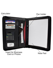 Fino SK-PF005 Faux Leather Business Folder/Organiser/Portfolio - Black