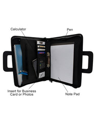 Fino SK-PF010 Faux Leather Business Folder/Organiser/Portfolio - Black