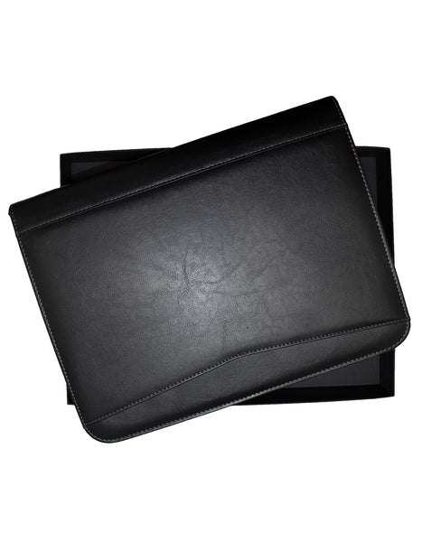 Mossilo SK-PF4610 Faux Leather Business Folder/Organiser/Portfolio - Black