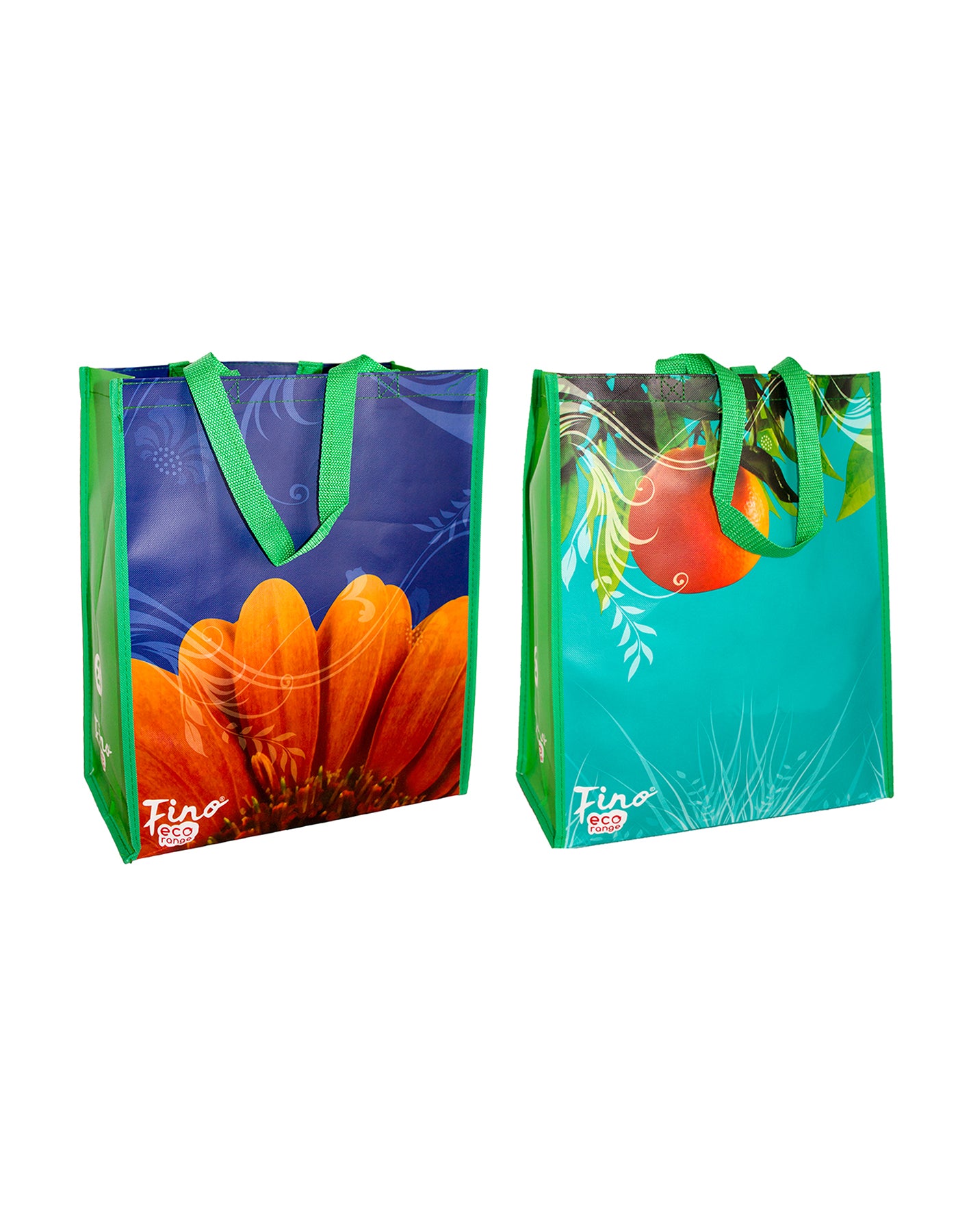 Fino SK-PP01 45L Glossy Eco-Friendly Set of 2 Reusable Shopping Bag - Sunflower & Orange Tree