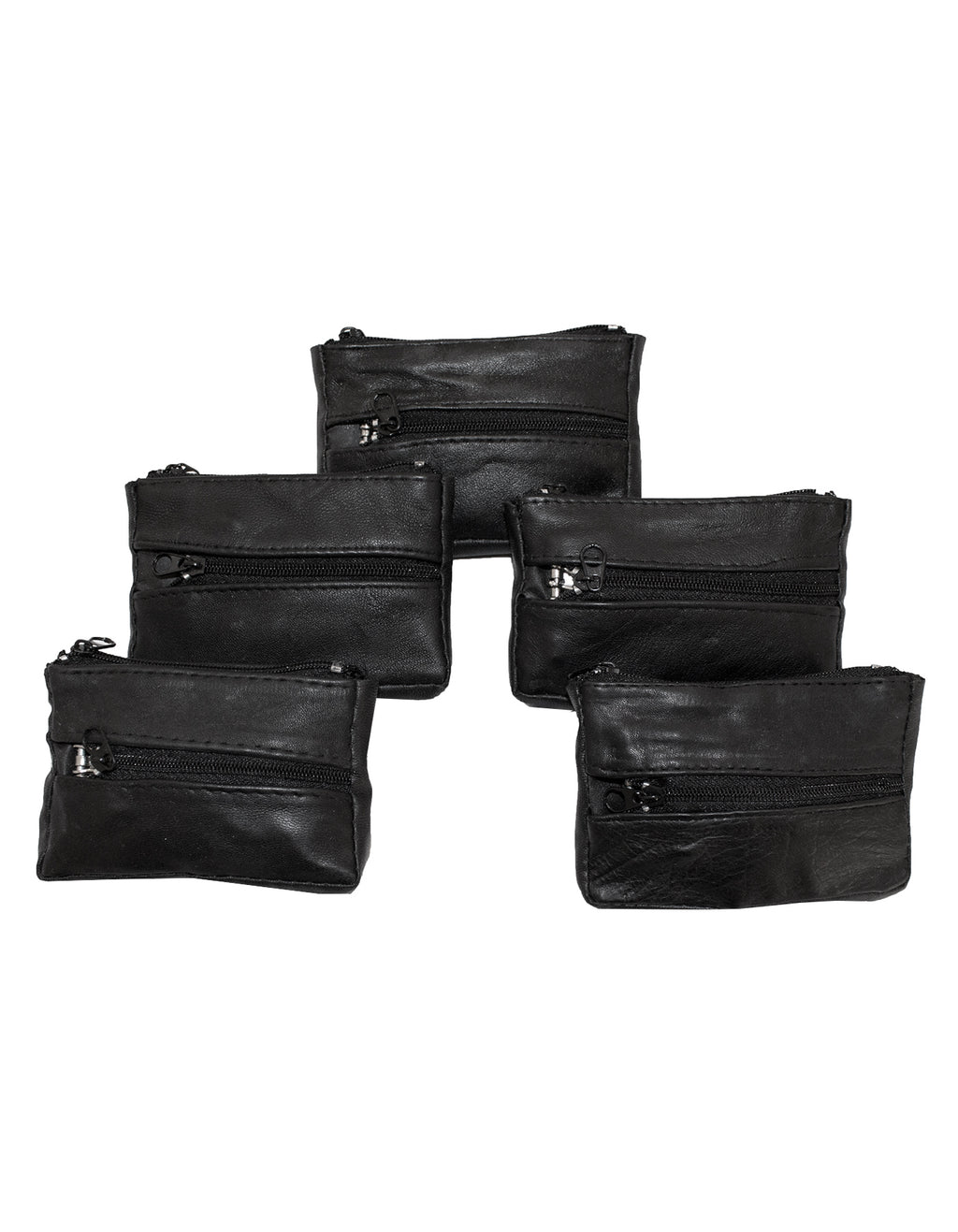 Fino SK-608 Soft Sheep Skin Leather Coin Purse/Key Ring Holder- Set of 5